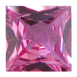 0.63 ct Princess Cut Pink Sapphire : Fine Pink