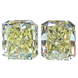 2.20 cttw Pair of Radiant Diamond : Fancy Yellow / SI1