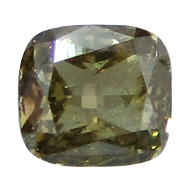0.43 ct Cushion Cut Diamond : Fancy Deep Brownish Yellow Green Olive / SI2