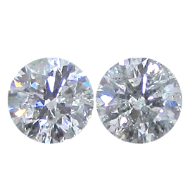 6.95 cttw Pair of Round Diamonds : G / I1