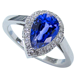 18K White Gold Multi Stone Ring : 2.00 cttw Sapphire & Diamonds