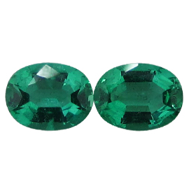 1.01 cttw Pair of Oval Emeralds : Rich Grass Green