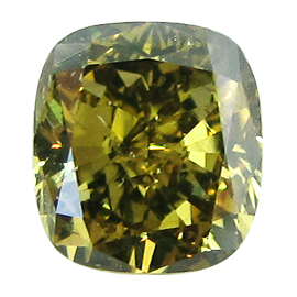 1.04 ct Cushion Cut Diamond : Fancy Deep Brownish Greenish Yellow / SI2