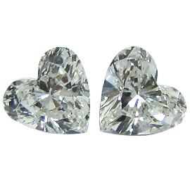 0.52 cttw Pair of Heart Shape Diamonds : I / VS2