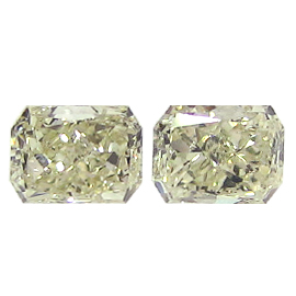 0.70 cttw pair of Radiant Diamonds : Fancy Light Yellow / SI1