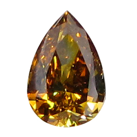 0.50 ct Pear Shape Diamond : Fancy Deep Brownish Orange / SI1