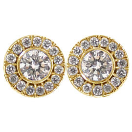14K Yellow Gold Stud Earrings : 0.36 cttw Diamonds