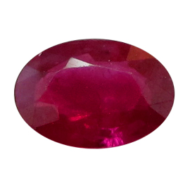 0.73 ct Oval Ruby : Deep Rich Red