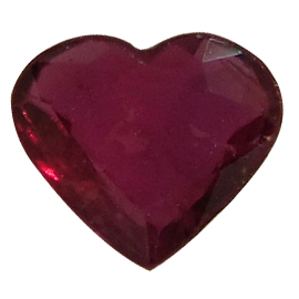 0.59 ct Heart Shape Ruby : Pinkish Red