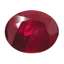 0.61 ct Oval Ruby : Deep Red