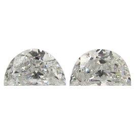 0.53 cttw Pair of Half Moon Diamonds : G / SI2