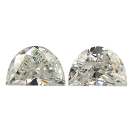 0.51 cttw Pair of Half Moon Diamonds : I / SI1