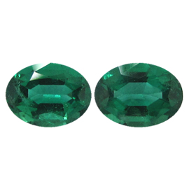 1.50 cttw Pair of Oval Emeralds : Rich Grass Green