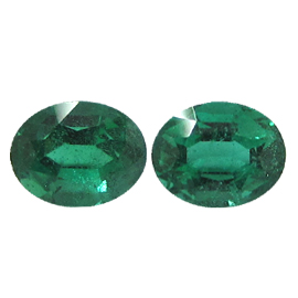 1.83 cttw Pair of Oval Emeralds : Rich Grass Green