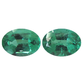 1.26 cttw Pair of Oval Emeralds : Rich Green