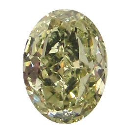 0.61 ct Oval Diamond : Fancy Green Yellow / SI2