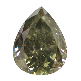 0.58 ct Pear Shape Diamond : Fancy Dark Gray Yellowish Green / I1