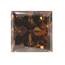 0.35 ct Princess Cut Diamond : Fancy Deep Brown / VS2