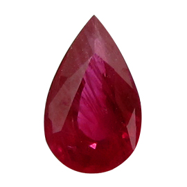 0.71 ct Pear Shape Ruby : Deep Red
