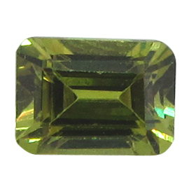 3.30 ct Emerald Cut Zircon : Yellowish Green