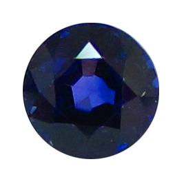 0.76 ct Round Blue Sapphire : Rich Royal Blue