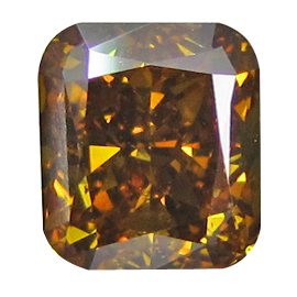 1.01 ct Cushion Cut Diamond : Fancy Deep Brownish Yellowish Orange / SI1
