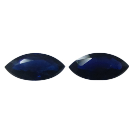 0.33 cttw Pair of Marquise Blue Sapphires : Rich Royal Blue