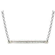 14K White Gold 0.30cttw Diamond Bar Necklace