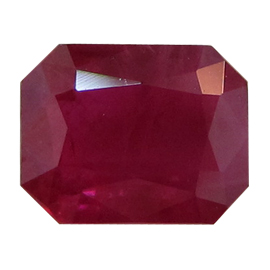 1.02 ct Emerald Cut Ruby : Deep Rich Red