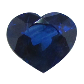 0.71 ct Heart Shape Blue Sapphire : Deep Rich Blue