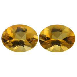 3.21 cttw Pair of Oval Citrines : Golden Yellow