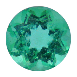 0.41 ct Round Emerald : Light Green