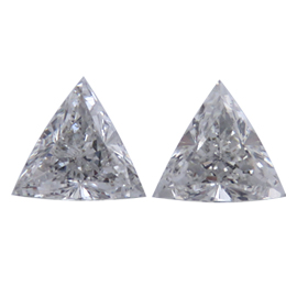 0.56 cttw Pair of Trillion Diamonds : G / SI1