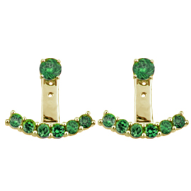 18K Yellow Gold Floating Earrings : 2.10 cttw Emeralds