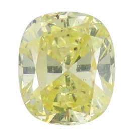1.01 ct Cushion Cut Diamond : Fancy Greenish Yellow / SI3