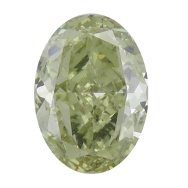 0.61 ct Oval Diamond : Fancy Green-Yellow / SI2