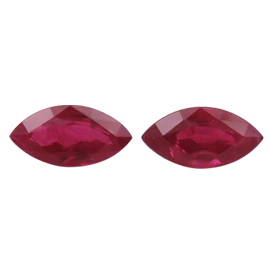 1.46 cttw Pair of Marquise Rubies : Pigeon Blood Red