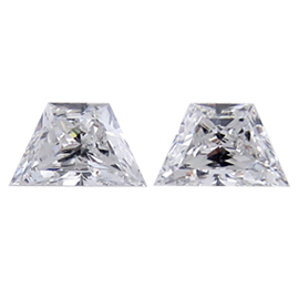 1.10 cttw Pair of Trapezoid Brilliant Cut Diamonds : G / SI1