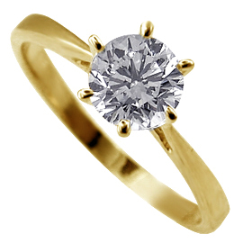 18K Yellow Gold Solitaire Ring : 0.70 ct Diamond