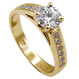 18K Yellow Gold Multi Stone Ring : 0.68 cttw Diamonds