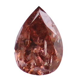 0.71 ct Pear Shape Diamond : Fancy Deep Brown Pink / I2
