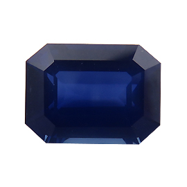 2.83 ct Emerald Cut Blue Sapphire : Rich Darkish Blue