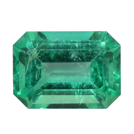 0.96 ct Emerald Cut Emerald : Grass Green