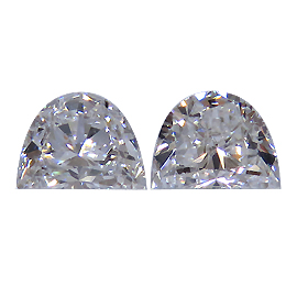 0.65 cttw Pair of Half Moon Diamonds : E / VS2