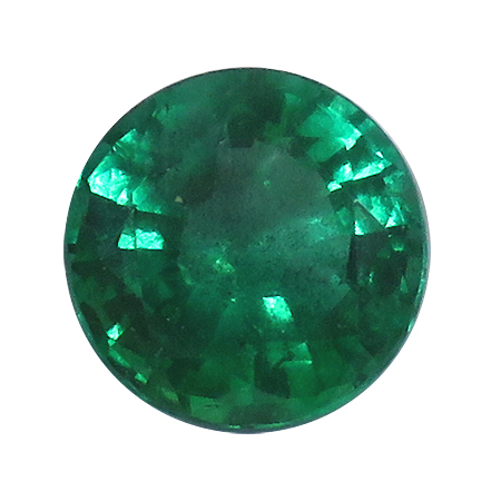 0.66 ct Round Emerald : Rich Green