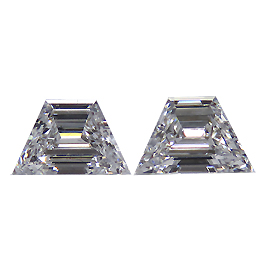 0.41 cttw Pair of Trapezoid Diamonds : E / VS2
