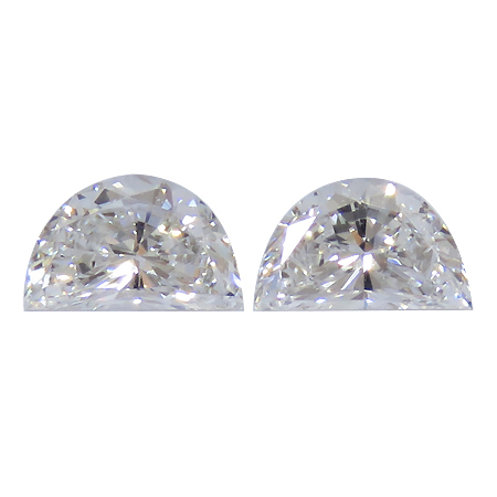 0.44 cttw Pair of Half Moon Diamonds : F / VS1