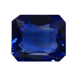 1.02 ct Emerald Cut Blue Sapphire : Rich Blue