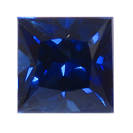 0.76 ct Princess Cut Blue Sapphire : Deep Royal Blue