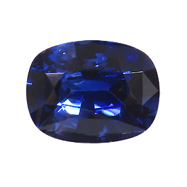 1.05 ct Cushion Cut Blue Sapphire : Deep Royal Blue
